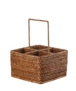L’Oca Nera Portabicchieri / Portaposate / Portacondimenti in Rattan
