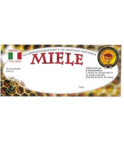 Etichetta adesiva miele con favo generica 116x50mm 100pz