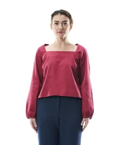 Blusa Dora, cotone, ribes, M