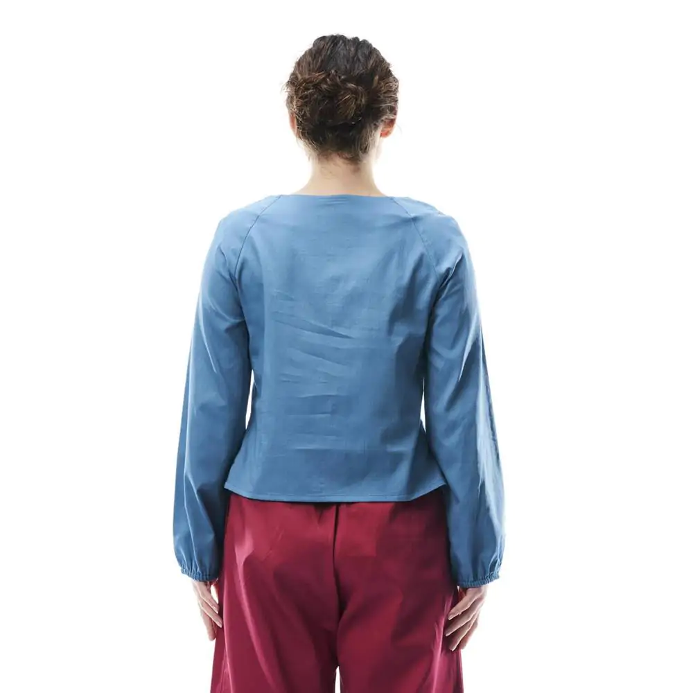 Blusa Dora, cotone, turchese, L - immagine 2