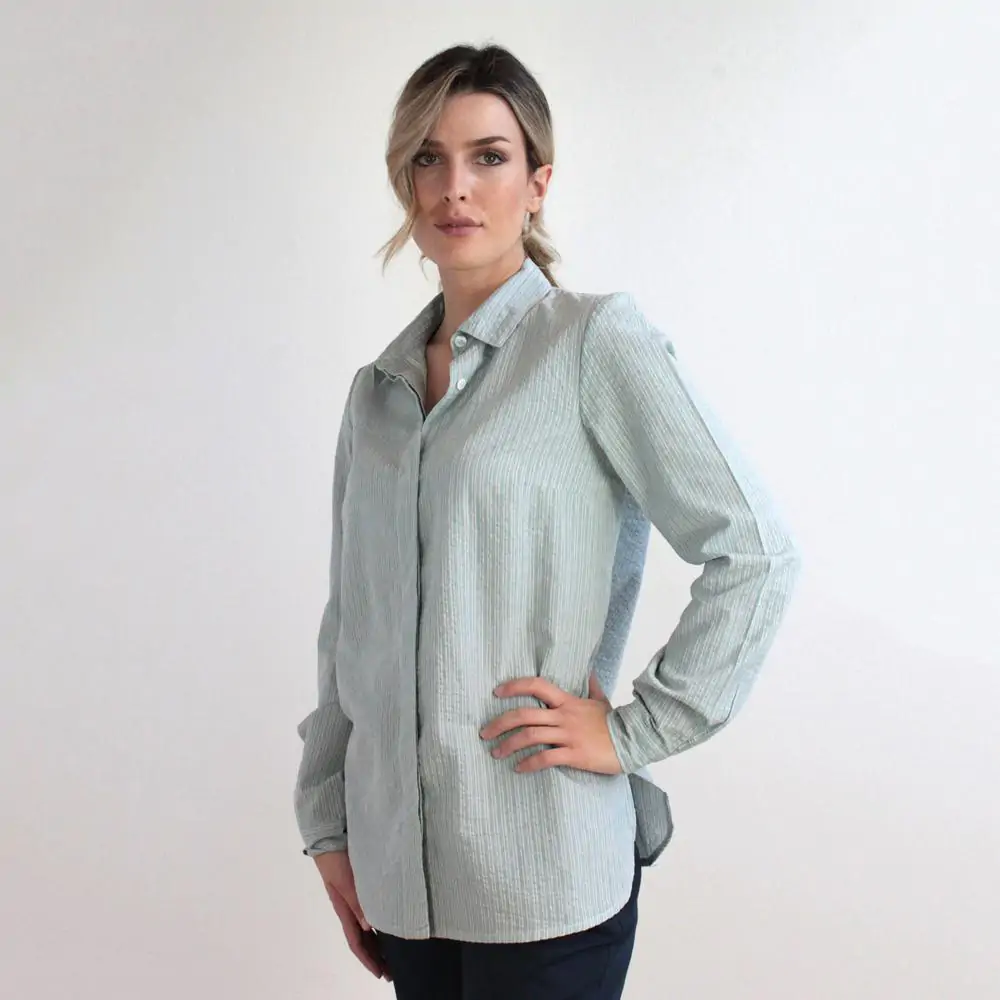 Camicia Alba cotone seersucker righe M - immagine 4