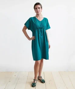 Abito Cassia jersey pavone S