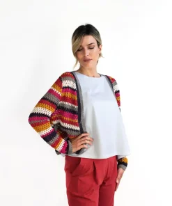 Cardigan Crochet multicolore S