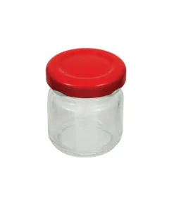 Vaso 50g, modello tondo, compreso capsula color rosso, conf. 30 pezzi