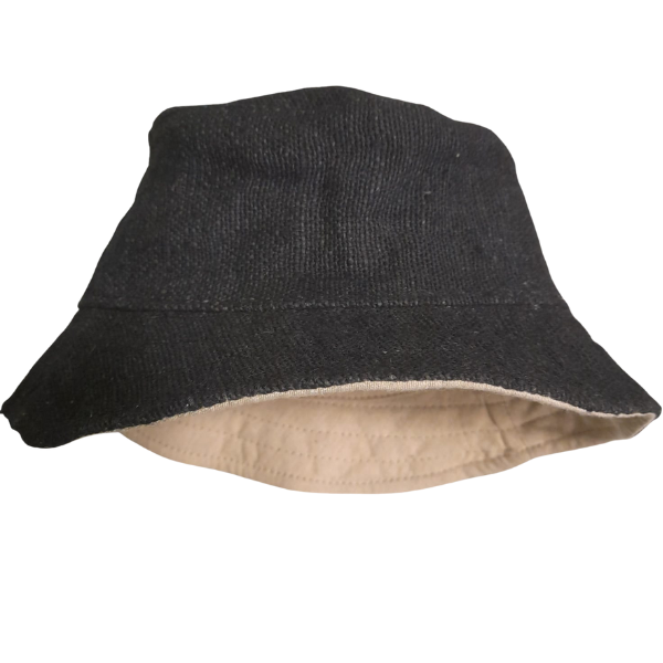 Cappello alla pescatora in canapa nero HEMP - immagine 3