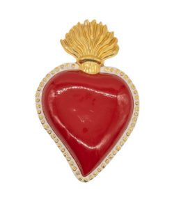 Sbordone Porcellane Cuore Sacro Rosso e Oro