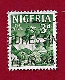 FRANCOBOLLO NIGERIA 1961 YT 101 ”  simboli del paese ”  € 0.20 usato