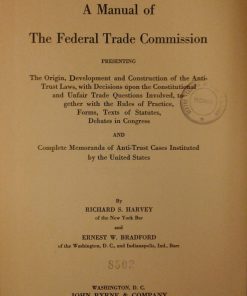 A manual of the Federal Trade Commission